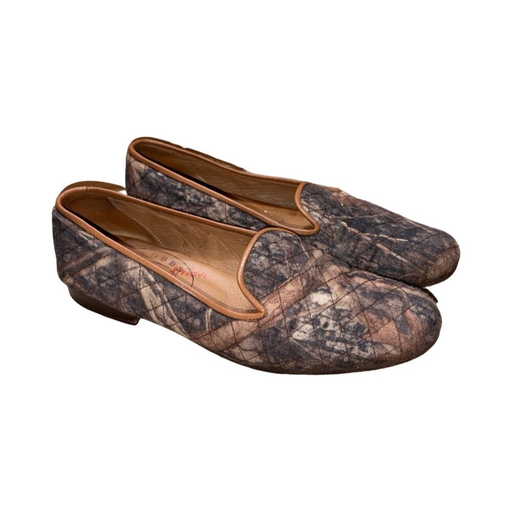 Stubbs & Wootton Limited Edition Brown Quilted Camo Loafers Size: 8.5 Women - Picture 2 of 8
